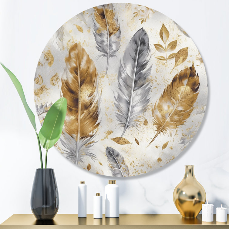 Bungalow Rose Ahoskie Gold And Silver Impressions Of Bohemian Energy On Metal Print Wayfair Canada